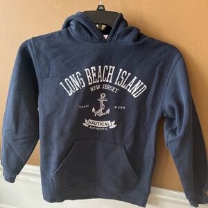 Dodger Kids Vintage Long Beach Island Y2K LBI Navy Hoodie Size Large